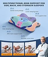 Vista 4 de Almohada cervical para el cuello 5X para aliviar el dolor, almohada ergonómica refrescante para dormir, almohadas de espuma viscoelástica