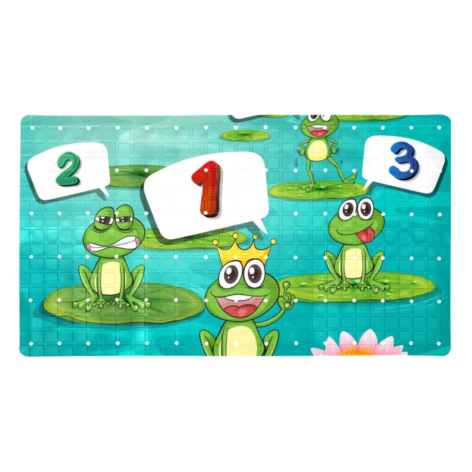 Tapis de bain pour enfants ludique avec chiffres et grenouilles