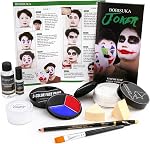 Maquillage Goth d'Halloween, Ensemble complet de maquillage Goth avec White Foundation, Rouge à lèvres noir, Dark Smokey Eyeshadow Kit pour SFX Maquillage gothique, Cosplay, Costume Party, Théâtre et Film