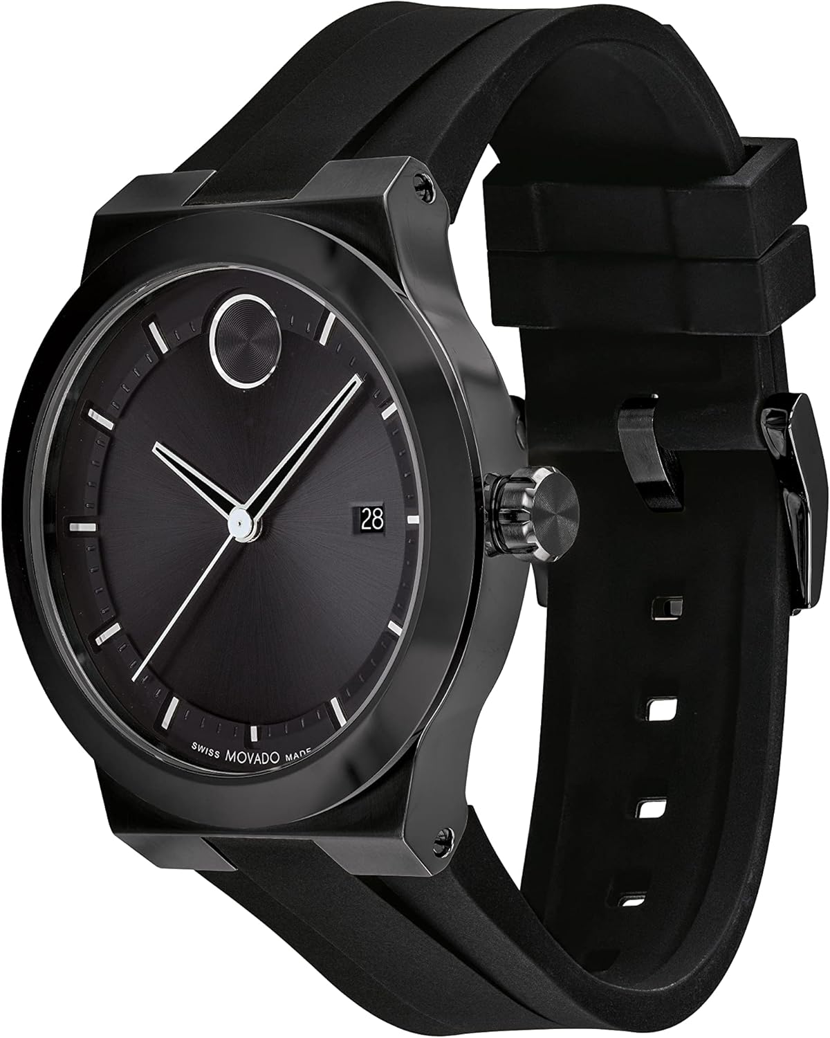 Movado Bold Fusion Men's Luxury Quartz Watch - Swiss Movement, Silicone Strap, Water Resistance 50 Meters (5ATM) - Classic Timepiece - Gift for Him - 42mm - Image 2