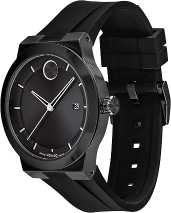 Movado Bold Fusion Men's Luxury Quartz Watch - Swiss Movement, Silicone Strap, Water Resistance 50 Meters (5ATM) - Classic Timepiece - Gift for Him - 42mm