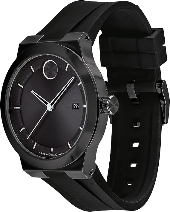 Movado Bold Fusion Men's Luxury Quartz Watch - Swiss Movement, Silicone Strap, Water Resistance 50 Meters (5ATM) - Classic Timepiece - Gift for Him - 42mm