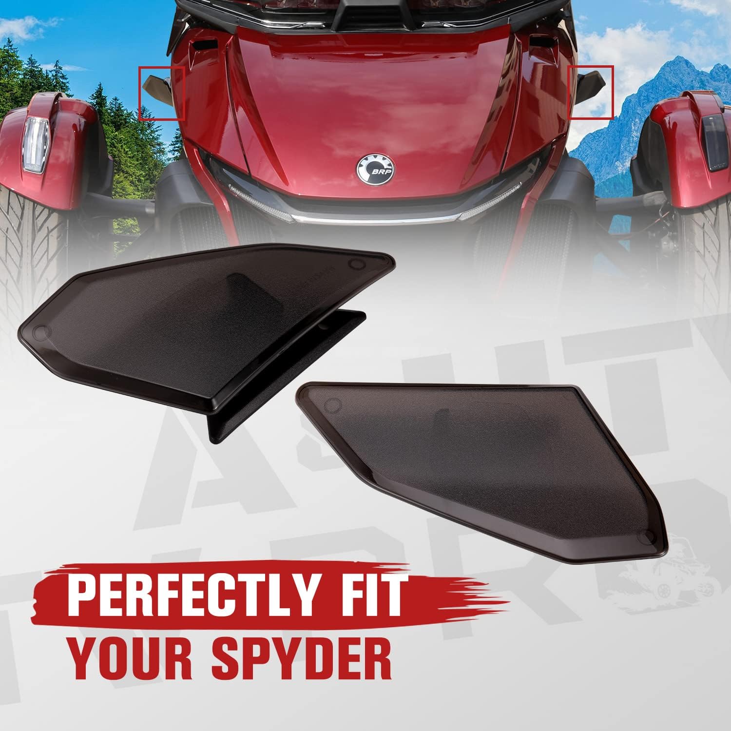 A & UTV PRO Lower Adjustable Side Wind Deflectors Lower for Spyder RT, Side Air Vents Deflectors Windshield Wings for Can-Am Spyder RT 2020-2025, Replace OEM # 219401088,2PCS