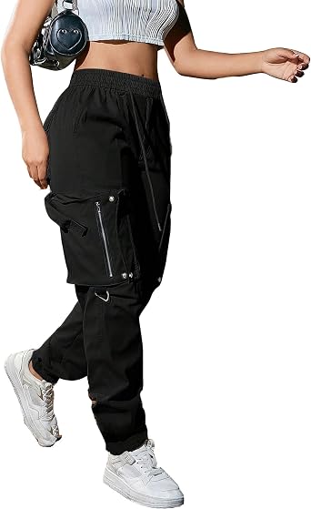 Streetwear Casual Functional Jogger Athletic Techwear Pants Women Drawstring Combat Comfy Cargo Pants Women
