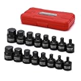 MIXPOWER 3/8-Inch Drive Low Profile Impact Hex Driver Set, 16-Piece, SAE/Metric, Hex, 1/4 Inch - 3/4 Inch, 6mm - 19mm, Cr-Mo Steel, One- Piece Construction