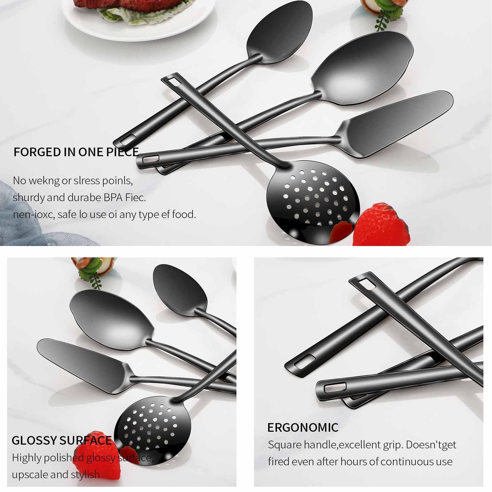 Juego de utensilios de cocina de acero inoxidable, 11 piezas
