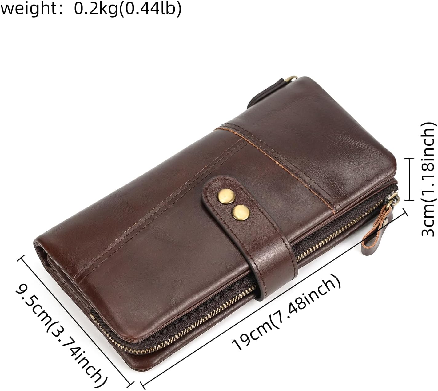 Motorcycle Chain Wallet for Men Full Grain RFID Long Biker Wallet image 2