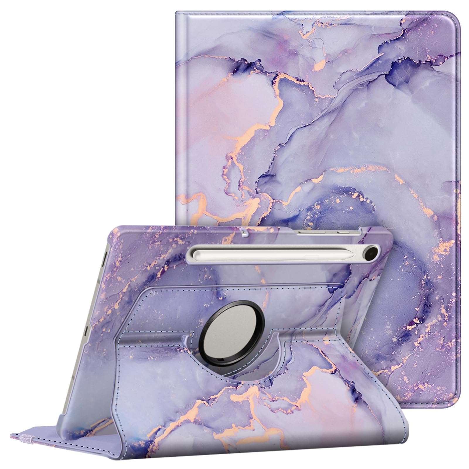 Fintie Rotating Case for Samsung Galaxy Tab S10 Lite/ S10 FE/ S9 FE 5G 10.9 Inch/Tab S9 11 Inch with S Pen Holder, 360 Degree Swiveling Stand Cover