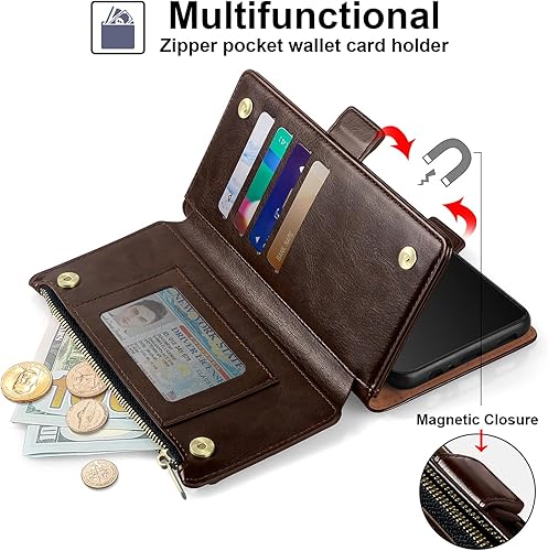 Miniatura 4 de Antsturdy Funda compatible con Samsung Galaxy A13 5G con tarjetero para mujeres y hombres, bloqueo RFID, piel sintética, a prueba de golpes, correa