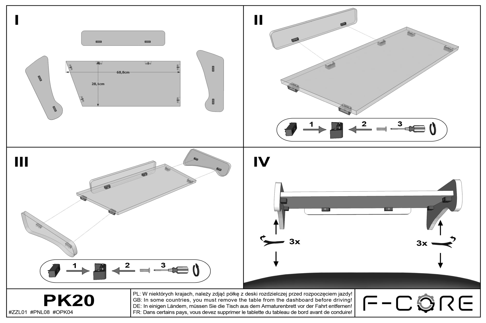 MAN dashboard tafel van glad leer - Bruin - MAN TGX vanaf 2020 Truck