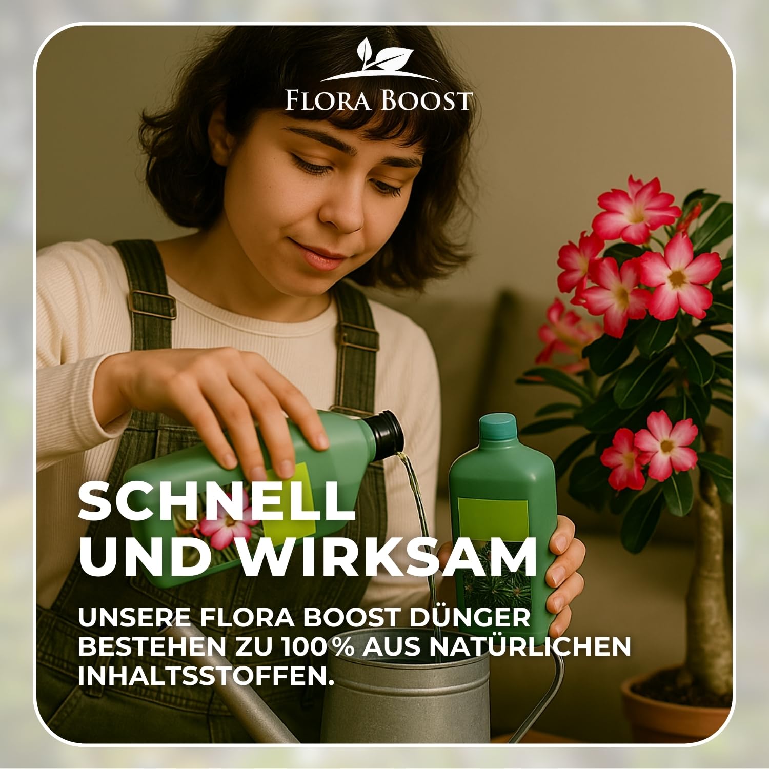 Wüstenrosen Dünger Flora Boost 5000ml I Für bis zu 1000L Gießwasser I Langzeit Blumendünger für Rosen I Flüssiger Blatt- & Wurzeldünger I 100% natürlicher Pflanzendünger