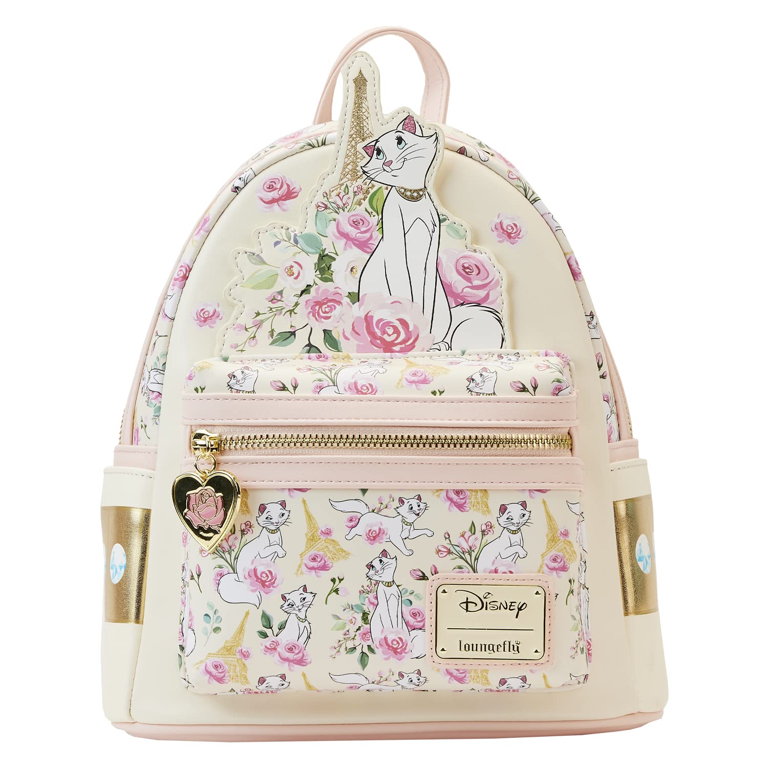 Loungefly Aristocats Duchess in Paris Floral AOP - Bolso de hombro con doble correa, Multi