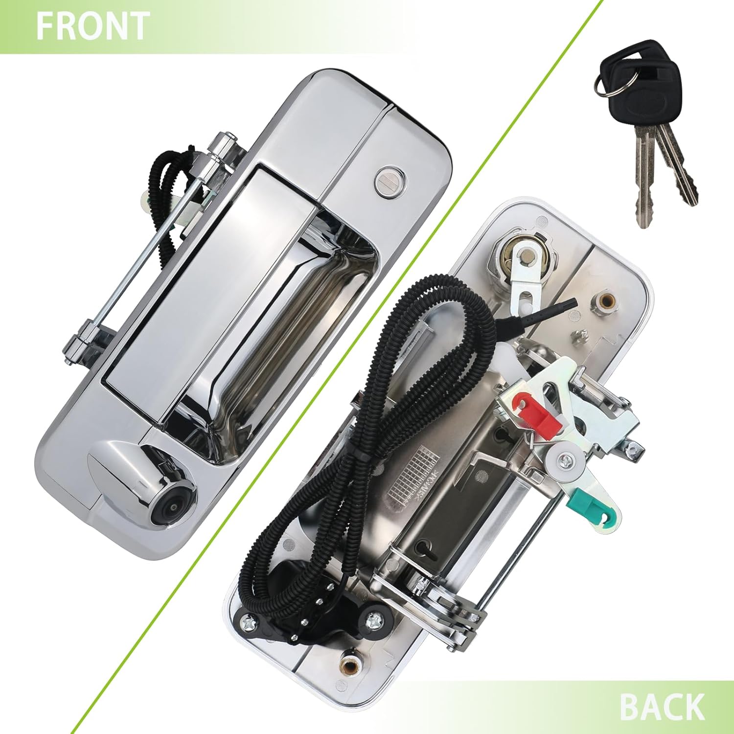 Backup Camera Tailgate Handle Rear View Camera Liftgate Latch Handle with Key Lock Cylinder Chrome Compatible with 2007-2013 Toyota Tundra Replaces 69090-0C051 690900C051