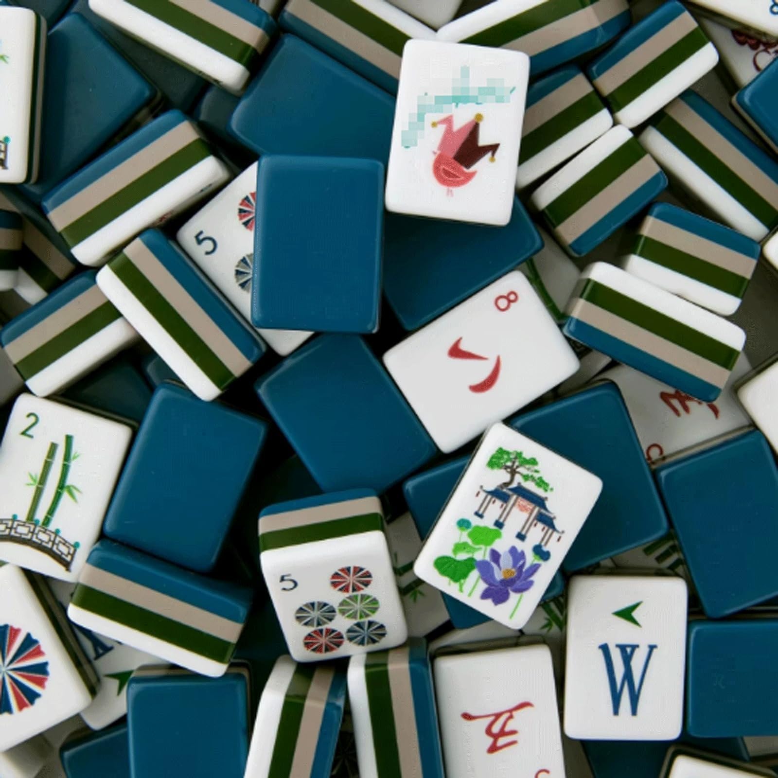 Amerikanische Mahjong-Steine, 2026 Premium-Set mit 160 Acryl-Steinen (4-schichtig) und Würfeln – Gravierte Mahjong-Steine ​​mit edler Tragetasche (Set,Pink-B)
