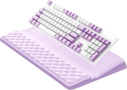 Miniatura 14 de Ospelelf Almohadilla de Soporte para Teclado con Reposamuñecas, Cómodo Elevador Ergonómico Portátil para Teclado para Oficina y Hogar Flowery,Negro