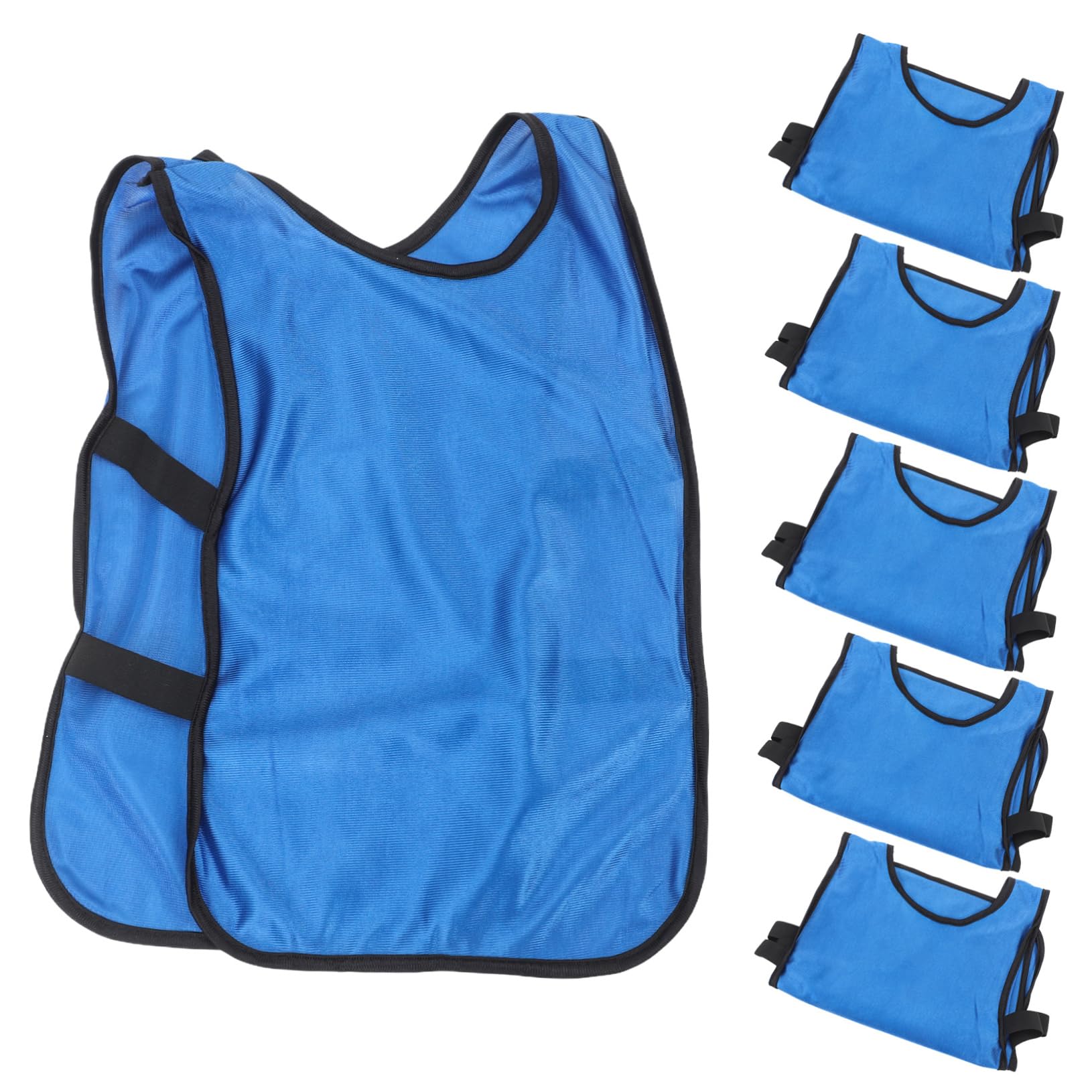Toddmomy 6Pcs Breathable Soccer Training Vests Lightweight Pinnies for Unrestricted Movement Durable for Football and Basketball Practice Blue Color