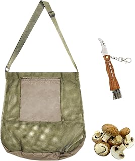Audingull Mushroom Foraging Bag - Foraging Kit with Bag and Knife, Morel Mushroom Bag, Mushroom Knife, Mesh Pouch Harvesting Bag for Garden Fruit Picking, Best Mushroom Foraging Kit