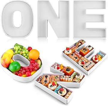 Rossesay 3 Pcs Charcuterie Letters ONE 12" Fillable Tray Food Serving