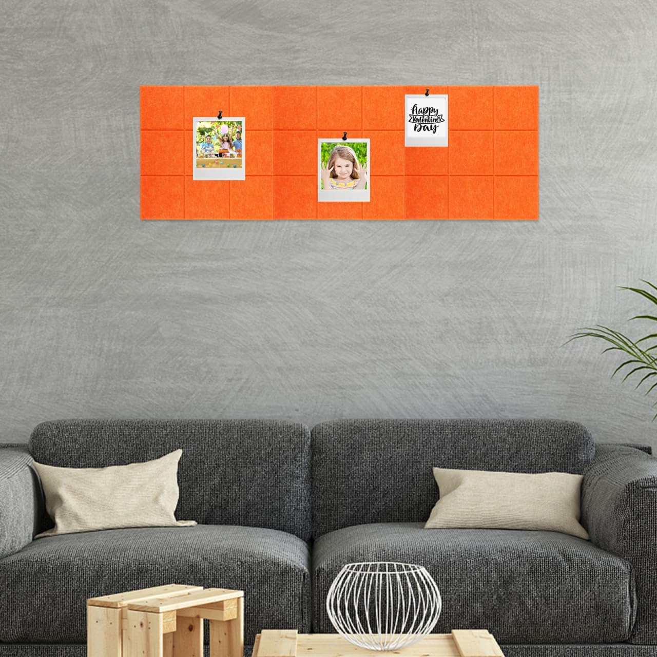 Baluue Felt Board 12 Inch Self-Adhesive Bulletin Board Tiles for Home Office Square Felt Pin for Photo Display Message and Notice