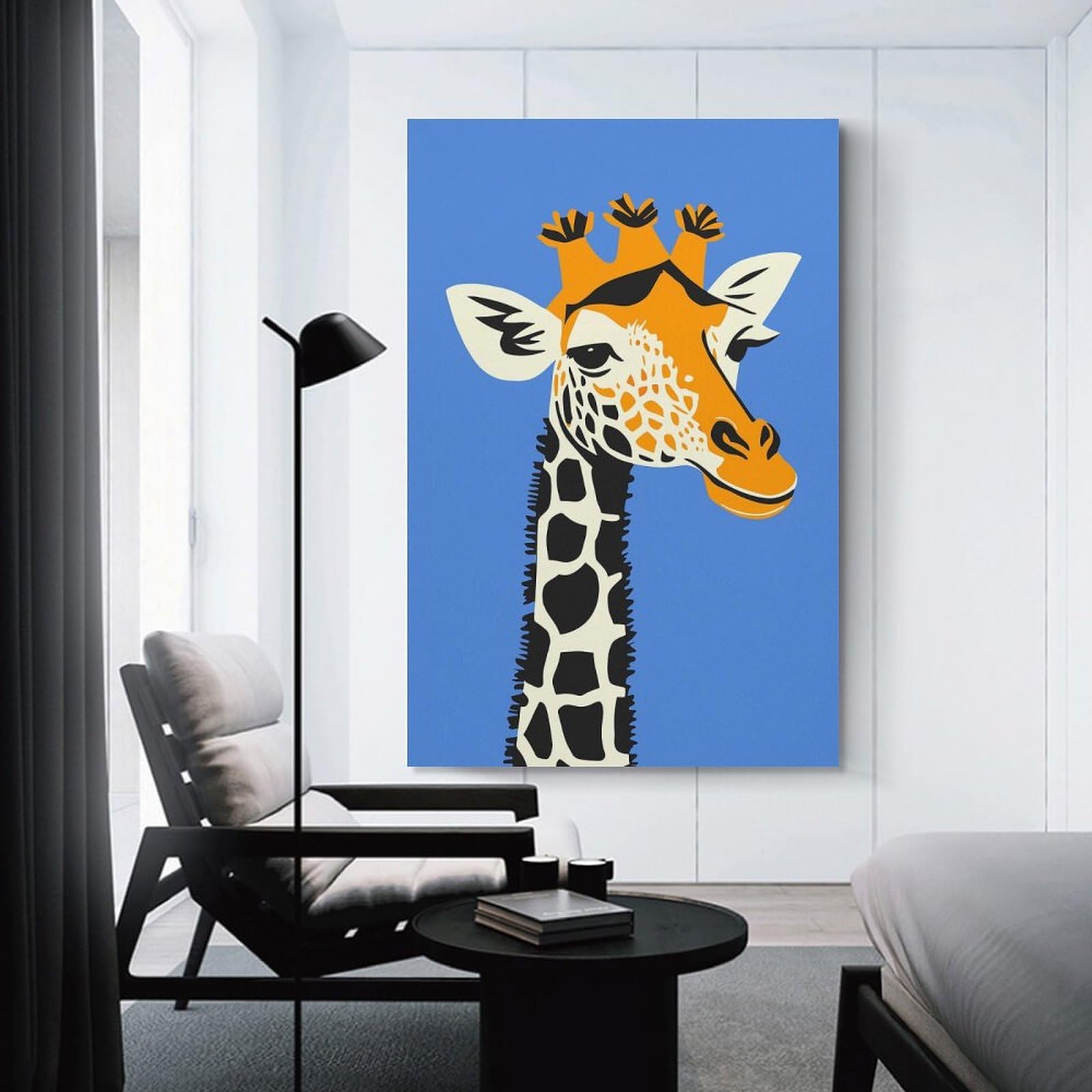 Junmoney Canvas Wall Art Proud Cute Giraffe, 24x36inch(60x90cm), for Corridors, Hallways Or Apartment Entries, Decorative Canvas Styling for Entry Areas