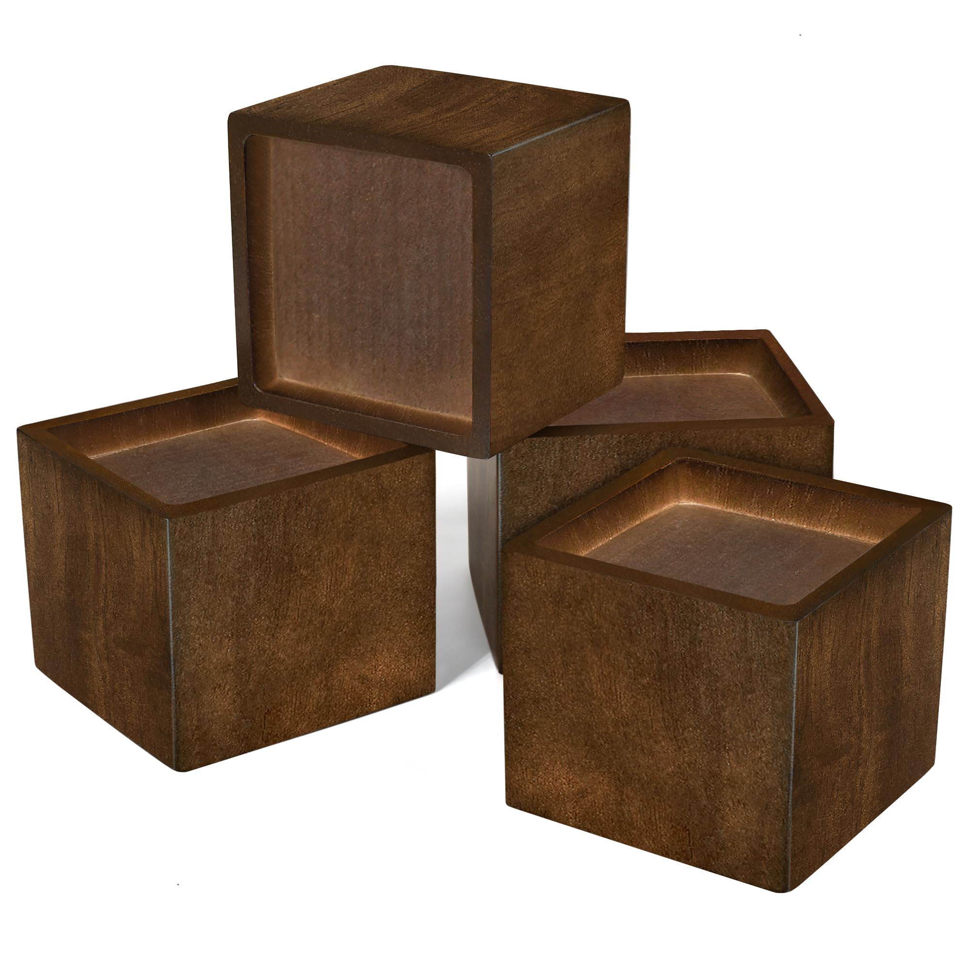Amazon.com: Sopicoz 2 inch Wood Bed Risers Set of 4, Square Furniture ...