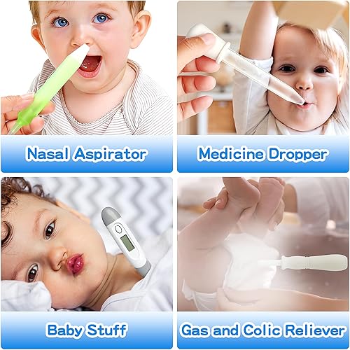 Miniatura 4 de Kit de cuidado de la salud y aseo del bebé, kit portátil 21 en 1 para bebés esenciales con cepillo de alivio de gas, peine aspirador nasal para