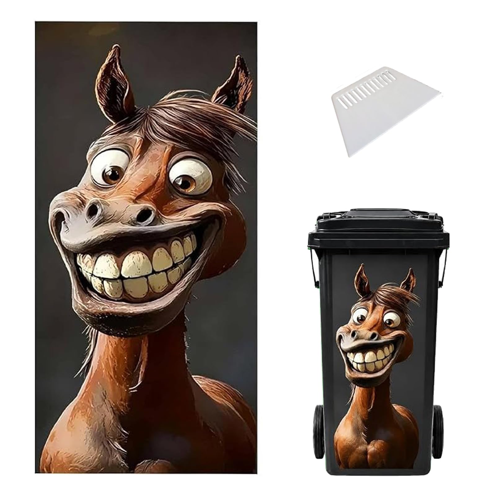 Creative Trash Can Sticker with Colourful Cartoon, Waterproof PVC (#D)