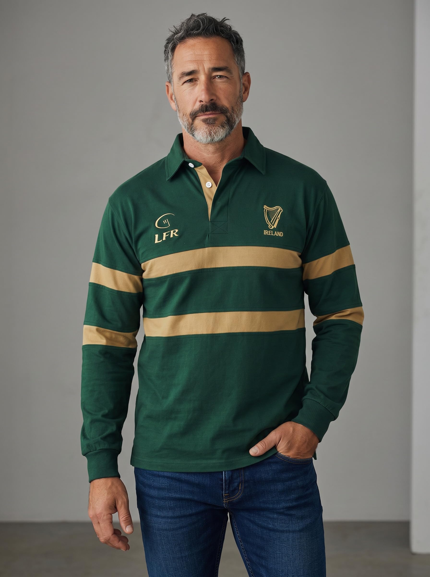 Irish Harp Rugby-Shirt für Herren