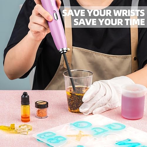 Miniatura 2 de ISTOYO Mezclador de resina de alta calidad, batería de mano, mezclador de epoxi para guardar tu muñeca, mezclador de resina epoxi, moldes de resina