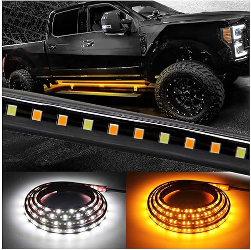 Juego de luces LED para estribos para camión, kit de marcadores laterales ámbar, luces de cortesía blancas extendidas, cabina de tripulación