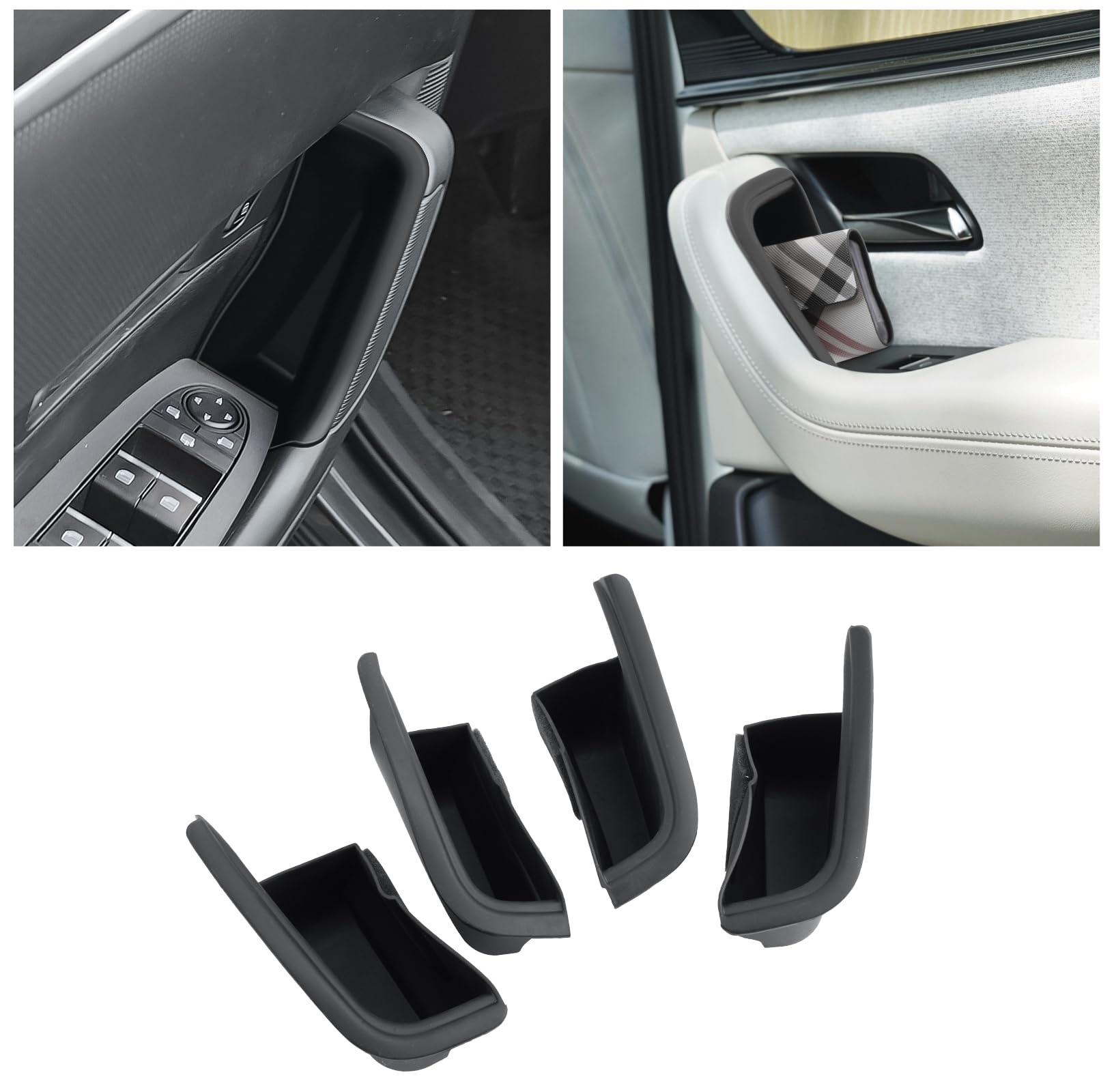 CDEFG Kompatibel mit Mazda CX60 CX80 CX-60 CX-80 2022-2024 2025 Auto Aufbewahrungsbox Autotür Box Abdeckungen Innenraum Storage Box Zubehör (Haustür + Hintertür 4 Stück)