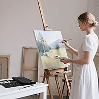 Vista 6 de Nicpro 40 PCS Paint Brush Set, Professional Acrylic Paint Brushes with Palette Knife and Canvas Roll, Suitable for Acrylic Painting, Oil, Gris