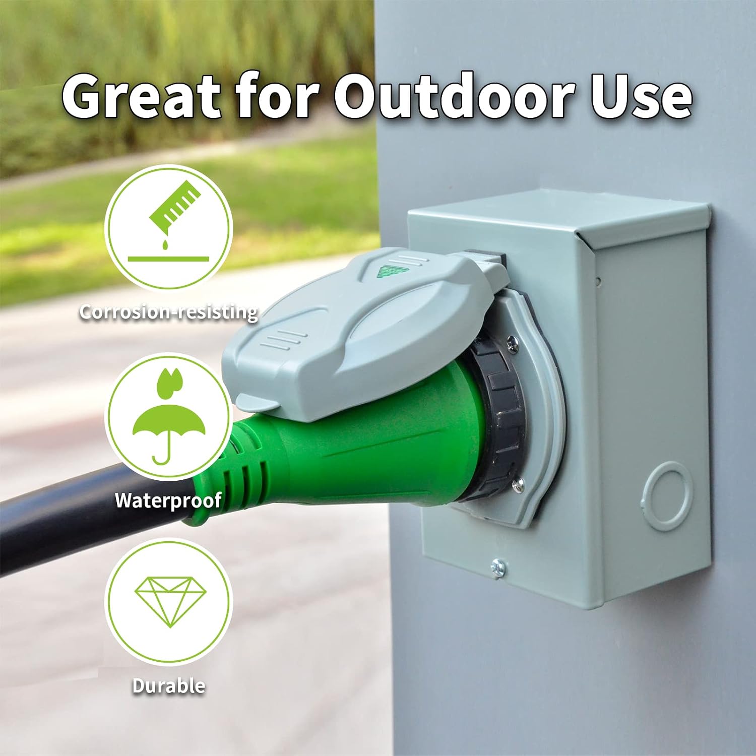 RVMATE 50 Amp Generator Inlet Box, NEMA SS2-50P 125/250 Volt 12500W Power Inlet Box, Waterproof for Outdoor Use, ETL Listed