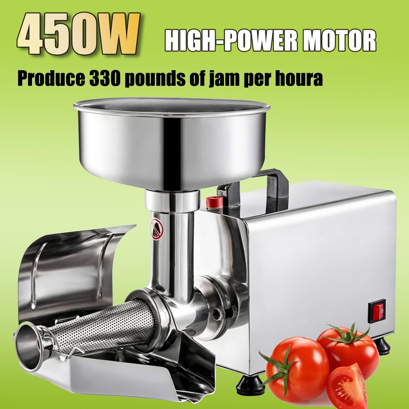 Macchina per colino per pomodoro, colino elettrico in acciaio inox | Per alimenti e salse, pressa per frutta per inscatolare passate di pomodoro, salse e altro ancora