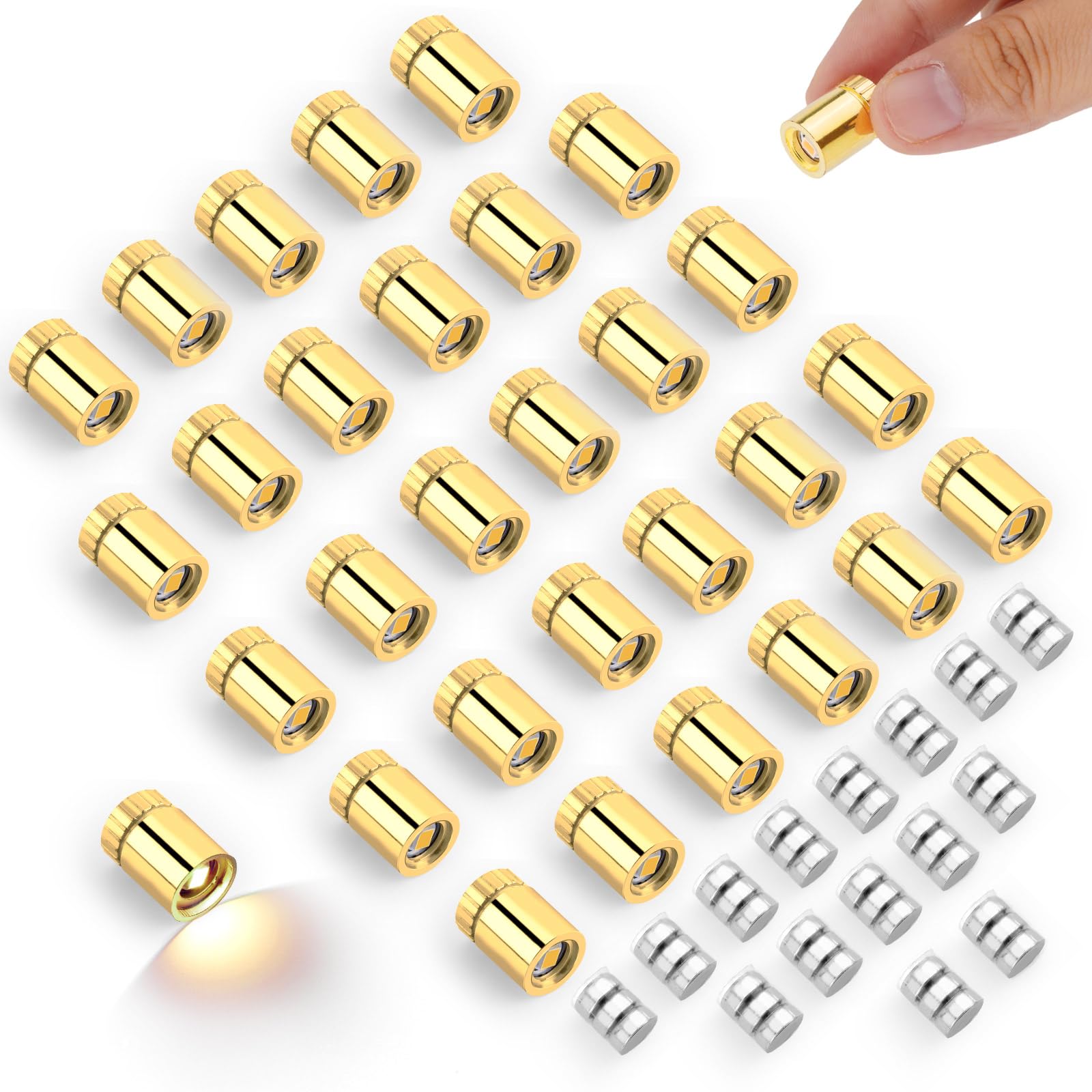 30pcs Mini LED Lights, Battery Operated Tiny Small Micro Miniature Museum LED Lights with 15 Extra Spare Batteries for Shadow Box DIY Craft & Creative Decor (Warm White)