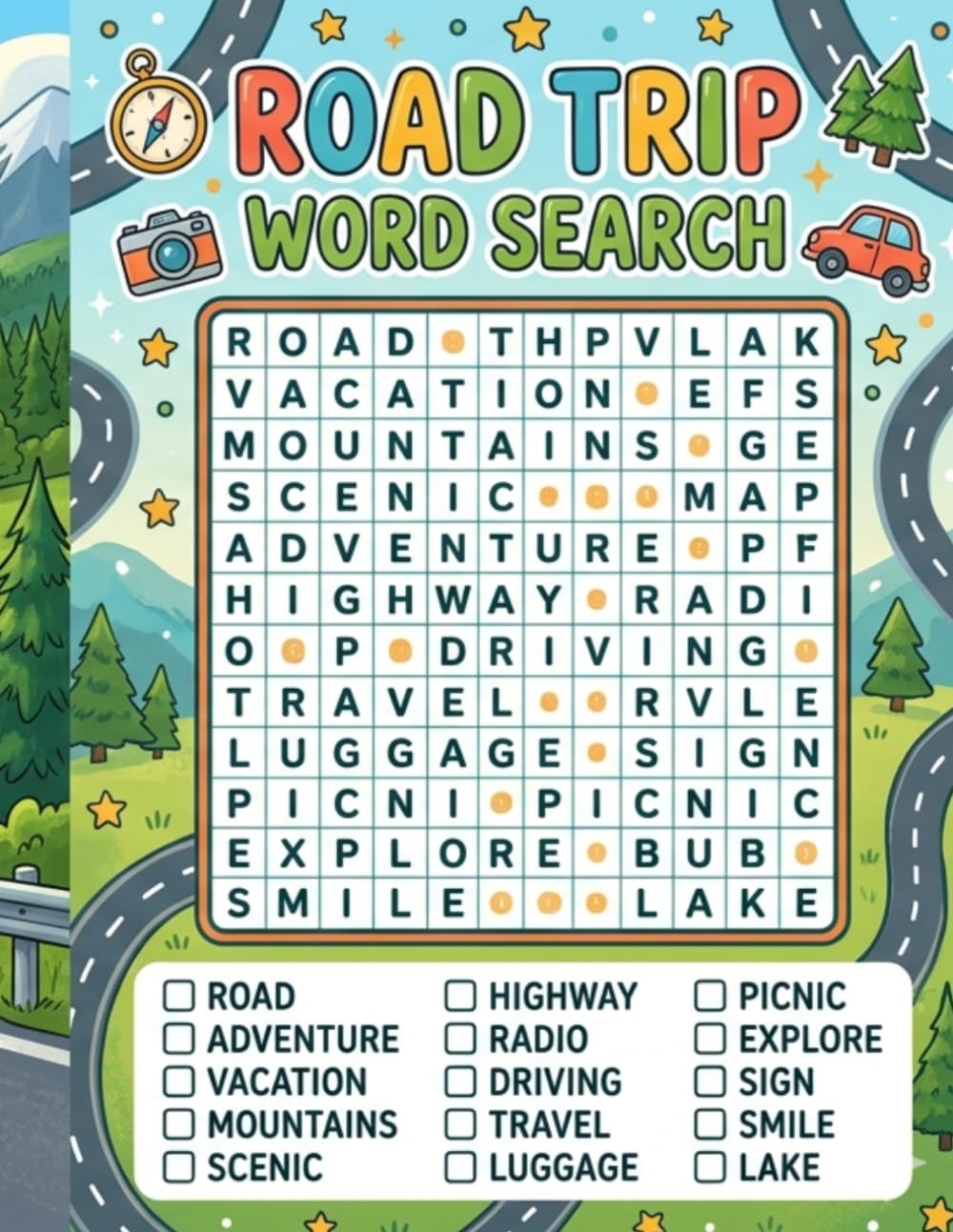 Road Trip Word Search: Puzzles for Every Mile