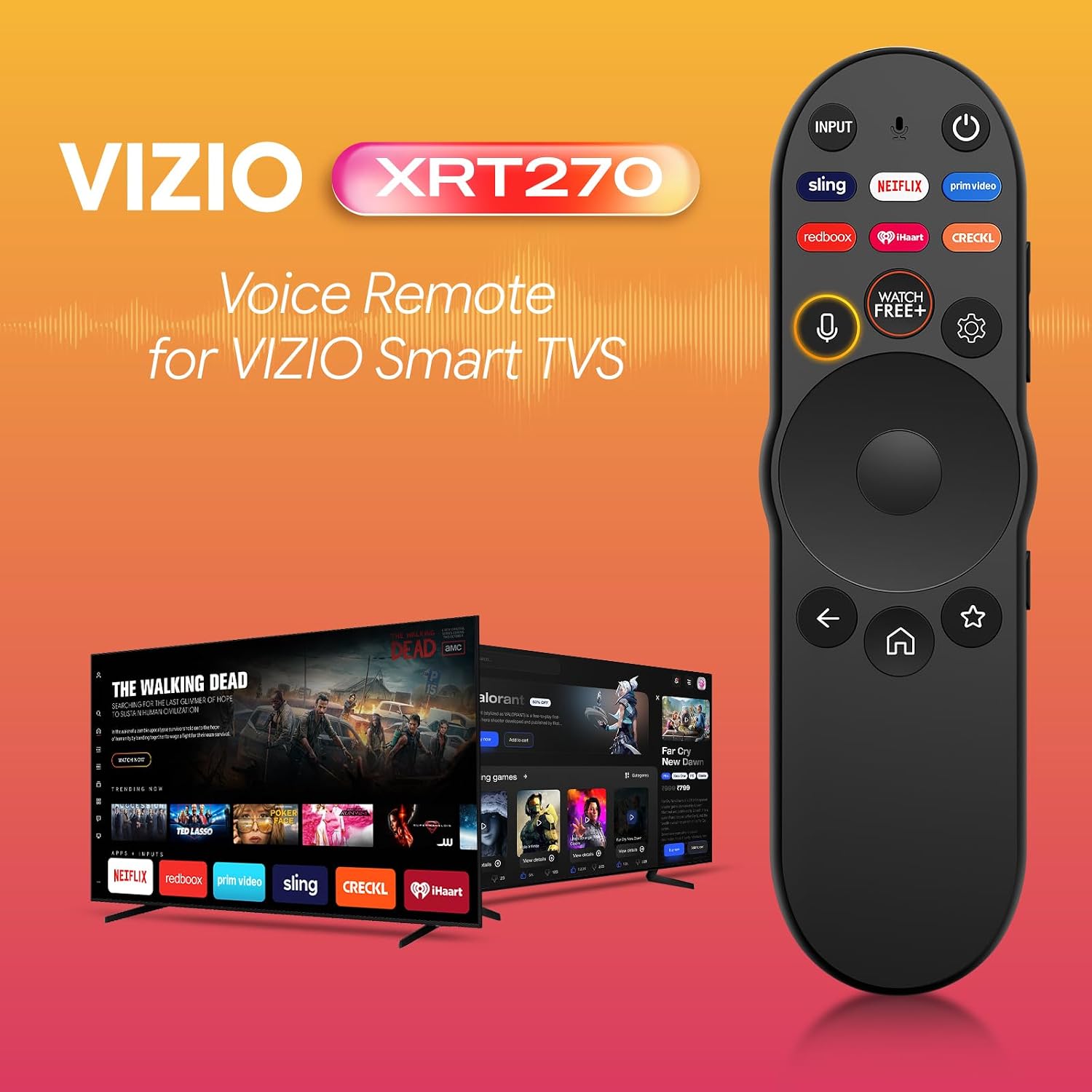 XRT270 Bluetooth Voice Remote for VIZIO Smart TV Remote Control, Universal Replacement for Vizio XRT260 XRT140 XRT136 FHD 4K QLED UHD Quantum Pro Smartcast D, E, M, P, V, PX Series Smart TVs