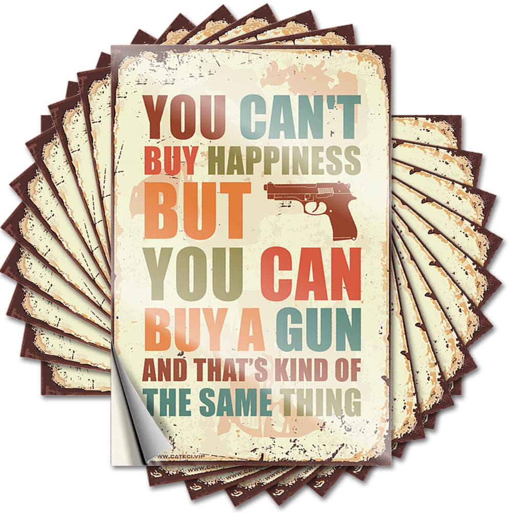 You Can't Buy Happiness But You Can Buy A Gun Aesthetic Beer DIY | Fluffy Decal Door Removable Vinyl Sticker Decal(12X18CM)