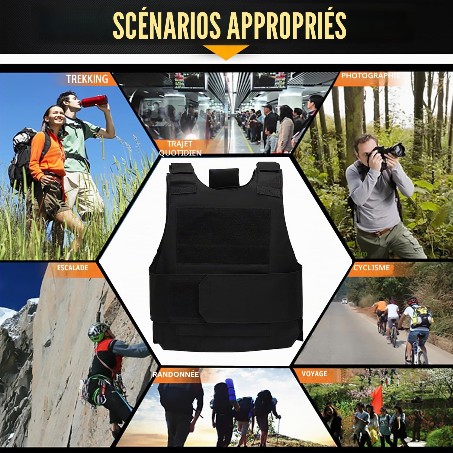 Taeku Gilet Tactique, Oxford Paintball Airsoft Gilet pour Camping CS Randonnée Chasse À L'extérieur