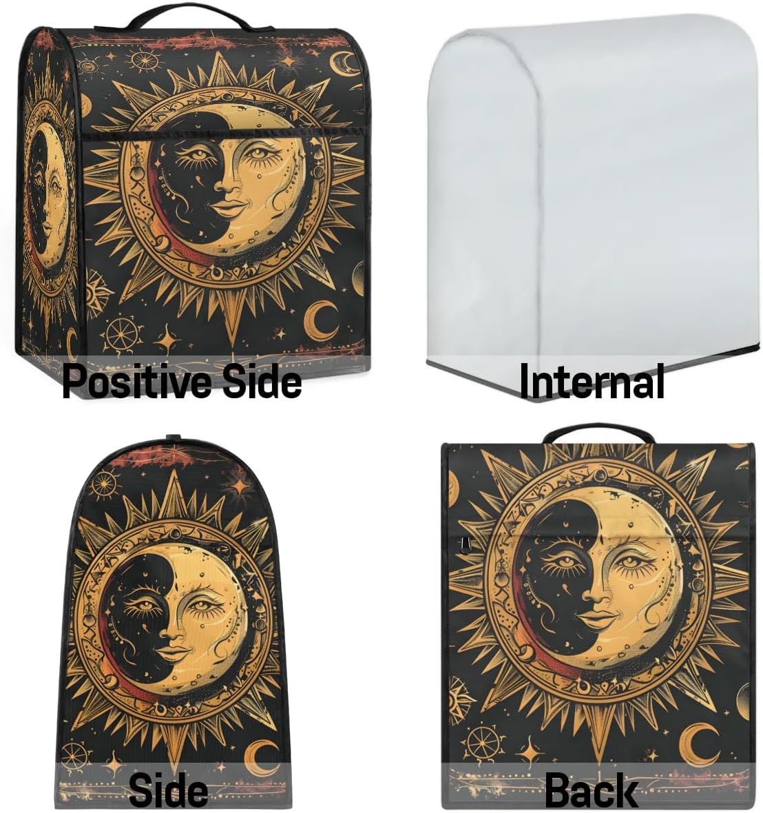 Kitchen Aid Cover 6-8 Quart Moon Sun Face Abstract Stand Mixer Dust Cover Of Mixer Washable Kitchen Appliance Covers Food Processor Covers with Top Handle Kitchen Aid Mixers