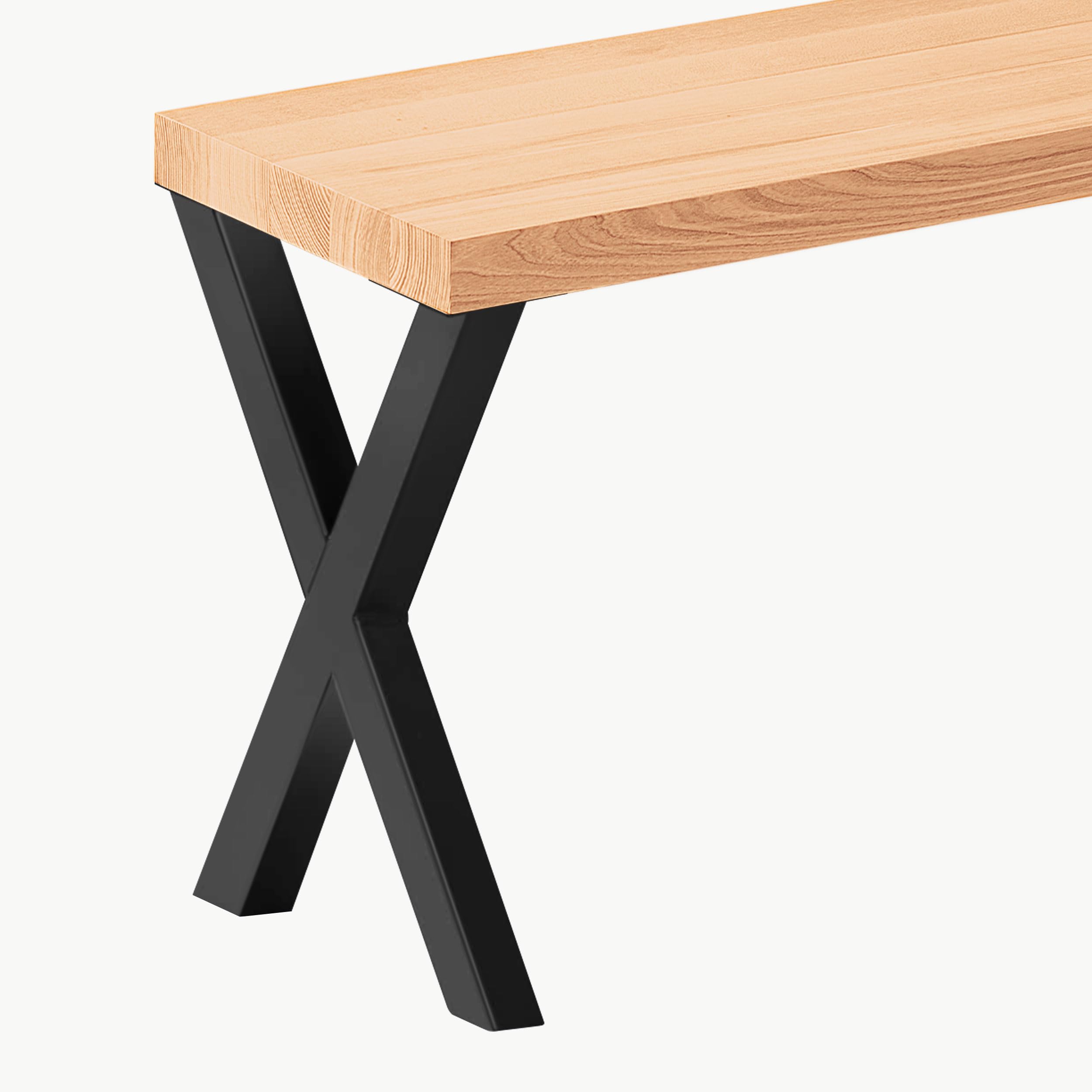 LAMO Manufaktur Sitzbank Esszimmer Holzbank 30x140x47cm, Möbelfüße Design Schwarz/Natur