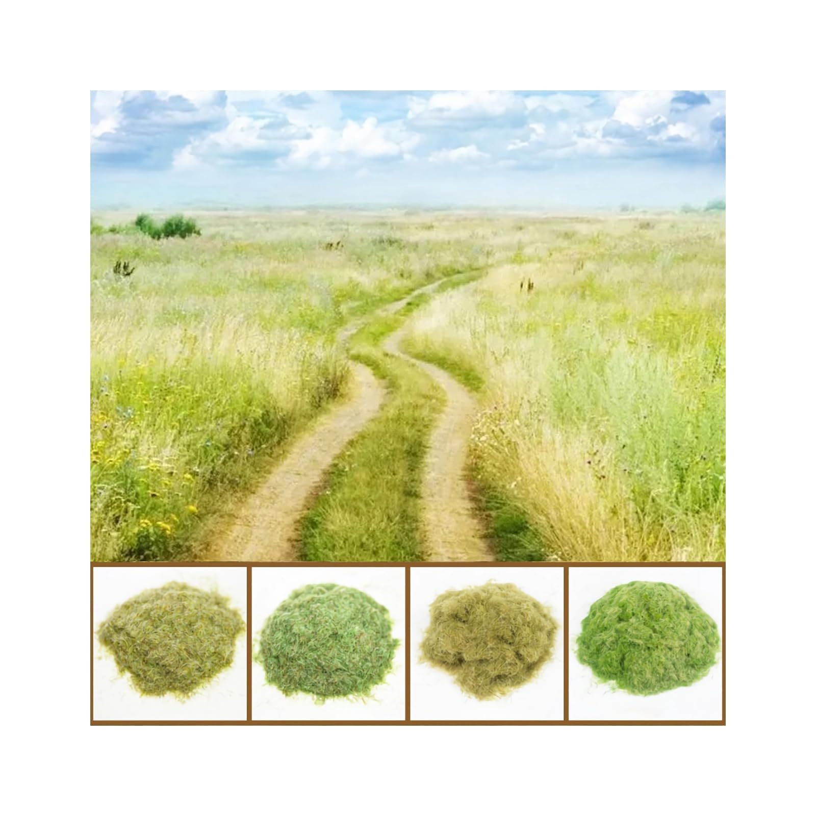 Warmtree 4 Pcs Mixed Static Grass Terrain Powder 3mm Diorama Grass Model Grass Diorama Supplies Terrain Model Kit Sand Table Simulation Landscape War Game Miniatures Fairy Garden