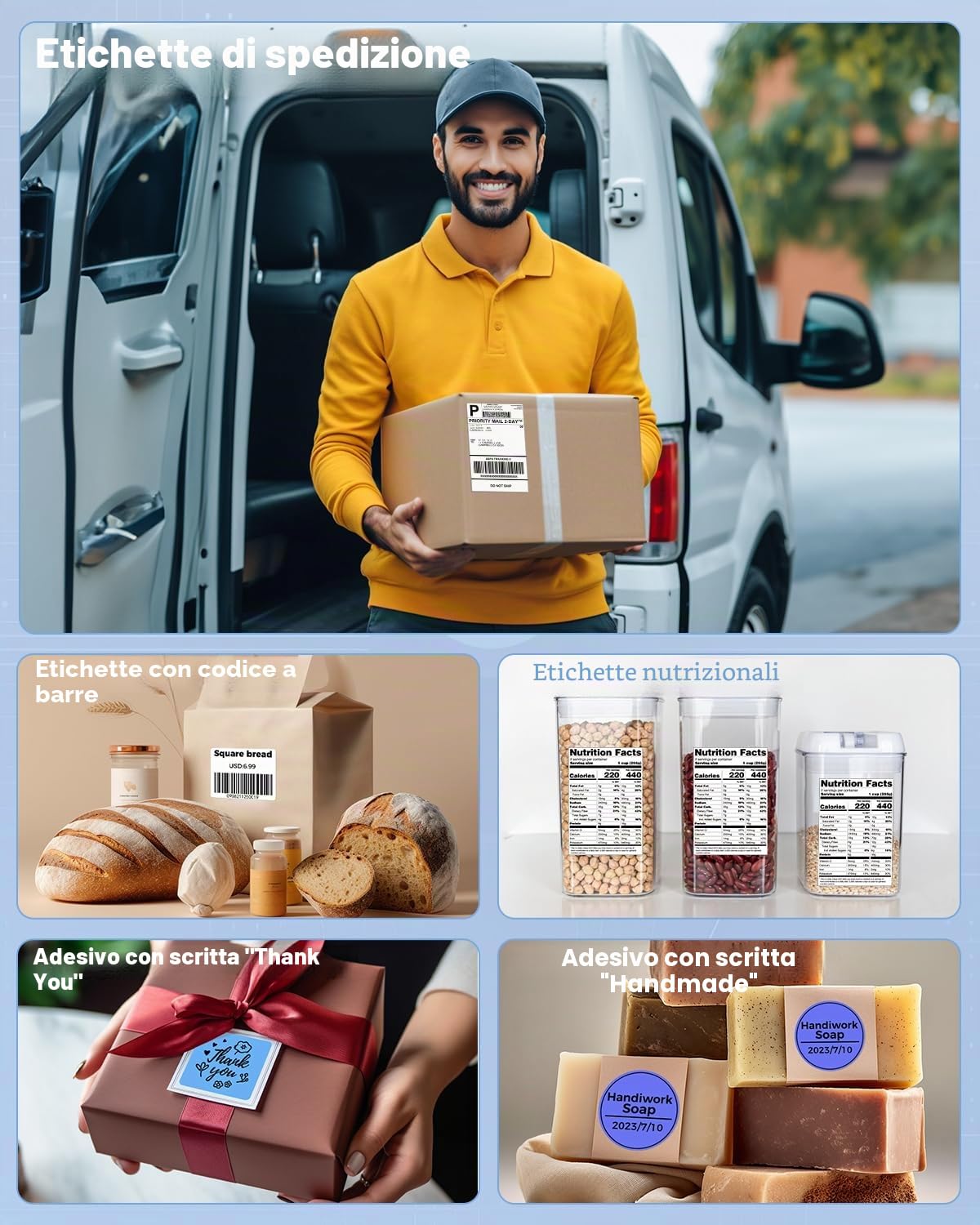 Phomemo D520BT Stampante Termica 4x6,Stampante Etichette Spedizione Bluetooth,DHL Stampante Etichette Adesive,Compatibile Con Amazon,EBay,FedEx,UPS e Altro (Tutto Nero)