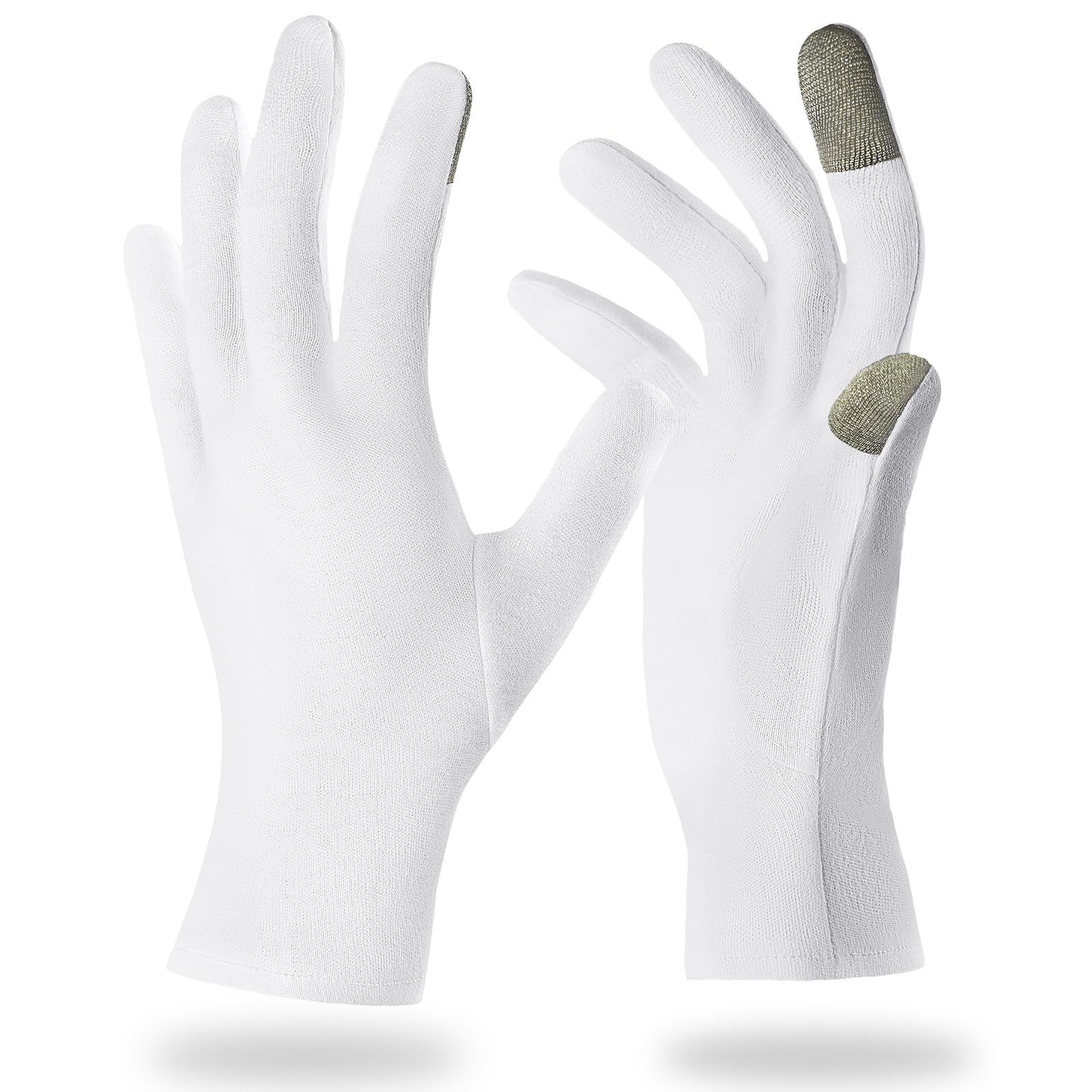 5 Paia Guanti Idratanti, Cotone Guanti Touch Screen a 360°, Guanti Idratanti Durante il Sonno, Guanti Per Trattamento Spa Per La Riparazione Di Pelle Ruvvida Screpolata E Screpolata