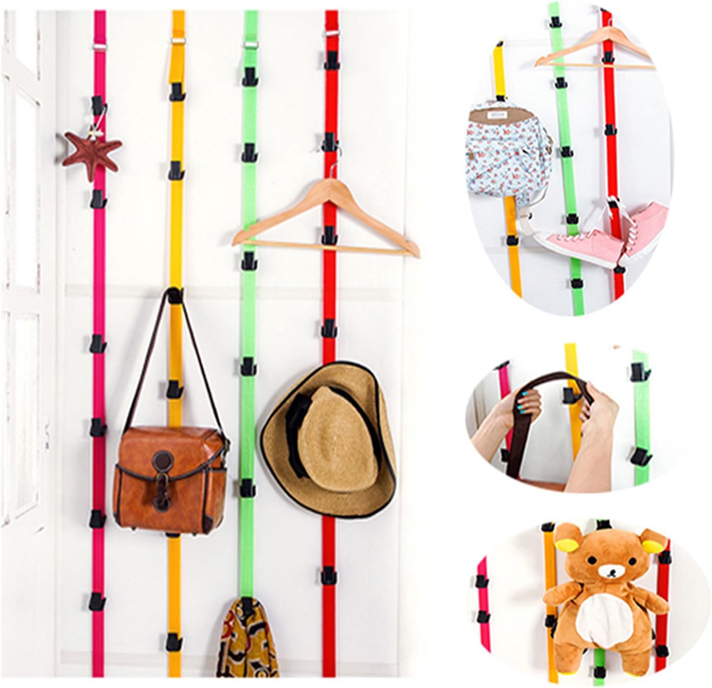 YUANXIA Caprack 32,Baseball Cap Holder Hat Rack Storage Handbag Rack Organizer Door Closet Hanger for 32 Caps (32pcs)