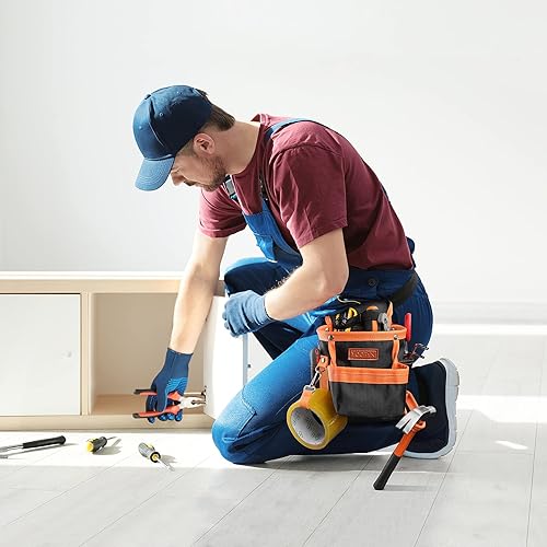 Miniatura 9 de YOOFAN Bolsa de herramientas - Cinturón de herramientas para electricista, carpintero, técnico de construcción, jardinería, accesorios de trabajo
