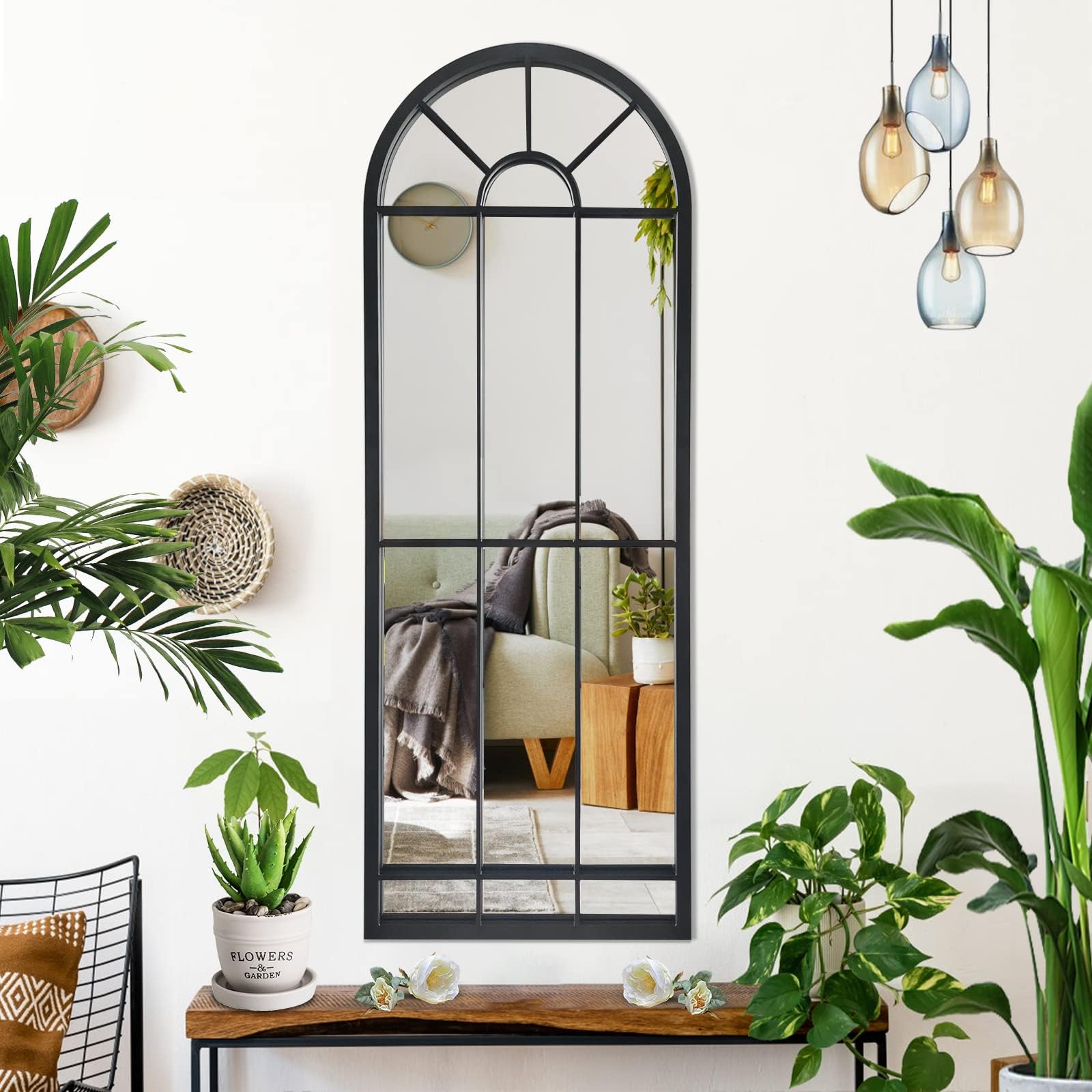 Amazon.com: OGCAU Full Length Mirror, Arched Floor Length Mirror, 65 ...
