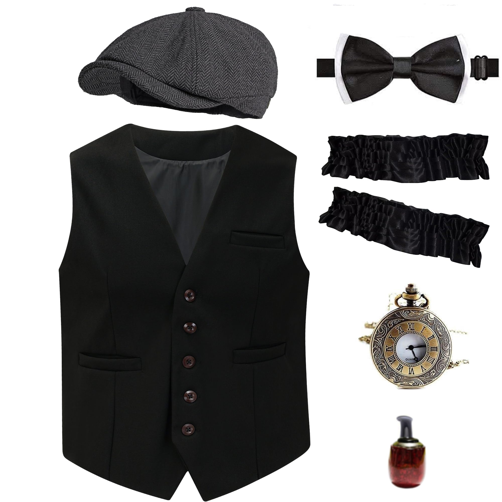 Ebytop Halloween 1920s Mens Costume Great Gatsby Gangster Outfit