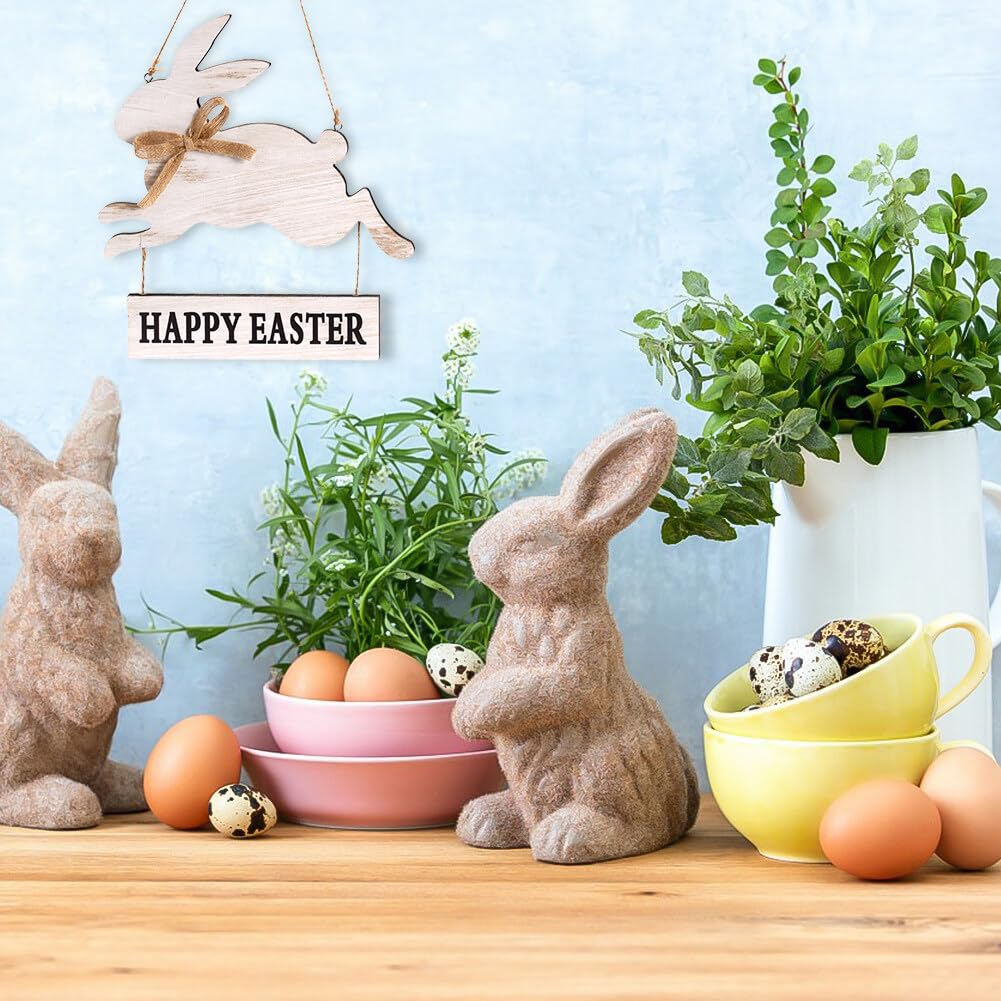 Ostern Türschild Osteranhänger Frohe Ostern Tolle Osterdeko Holz Osterdeko zum hängen Bunt Frühlingsdeko mit Osterhase