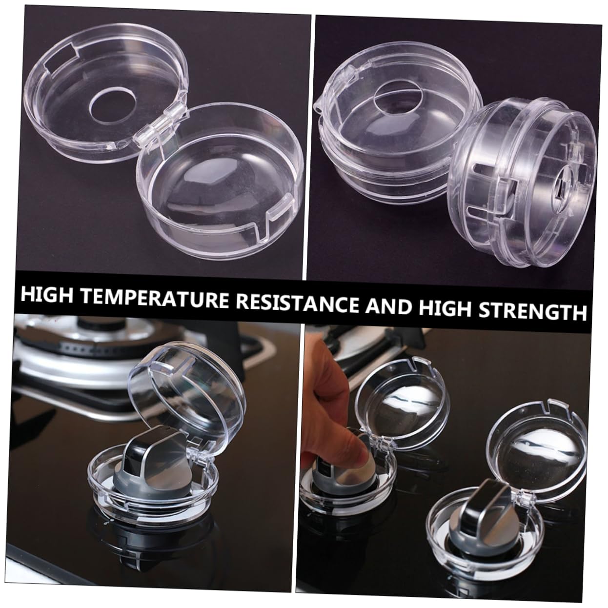 HEMOTON 12pcs Stove Covers Child Safety Knob Locks for Gas Stove Oven Cover Heat Resistant Child Proof Stove Knob Covers